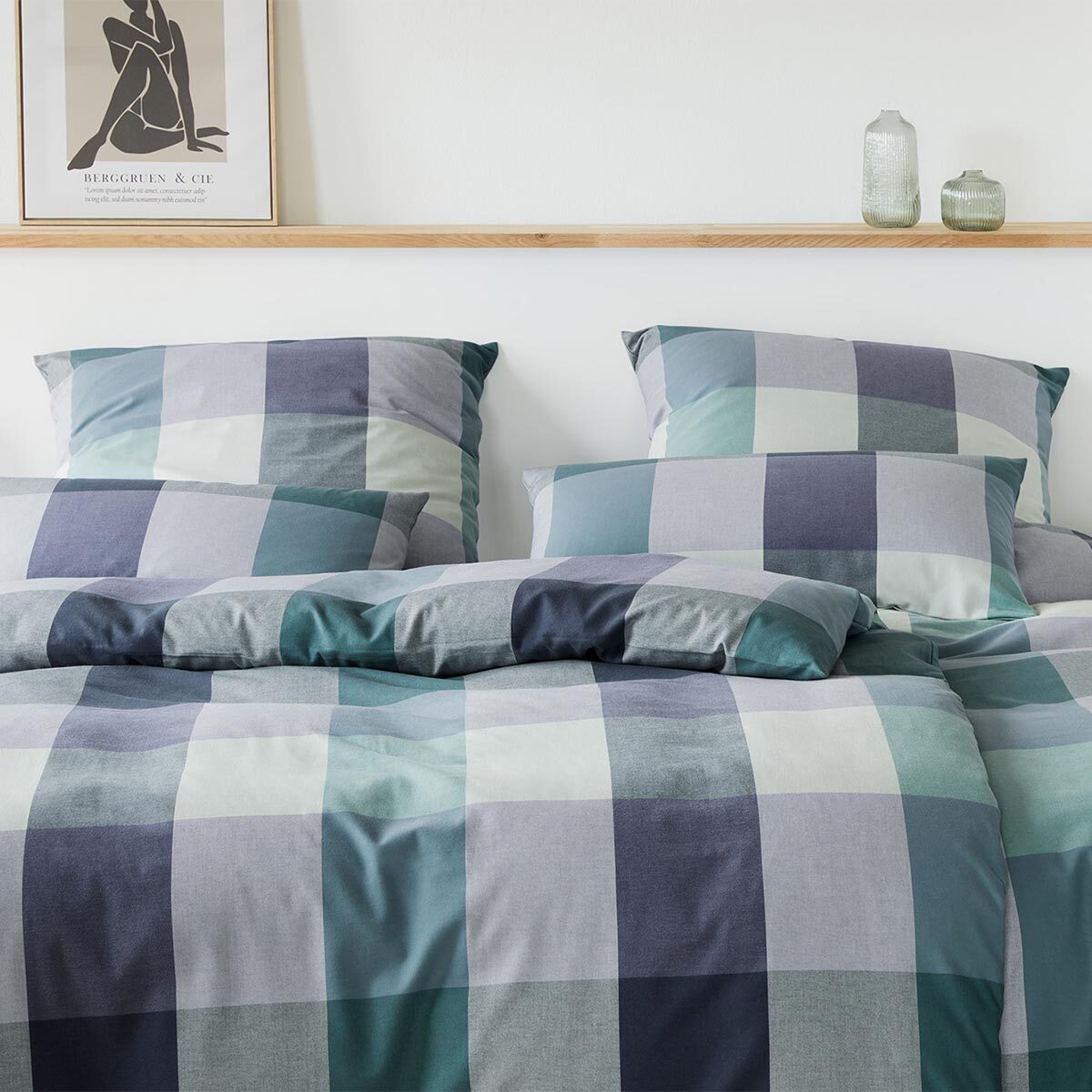 elegante Soft-Flanell Bettwäsche Derby marinegrün günstig online kaufen bei  Bettwaren Shop