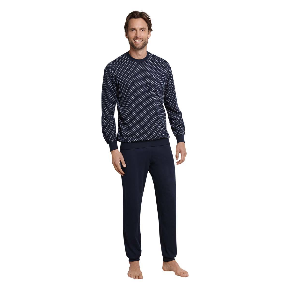 Schiesser Schlafanzug Herren lang dunkelblau günstig online kaufen bei  Bettwaren Shop