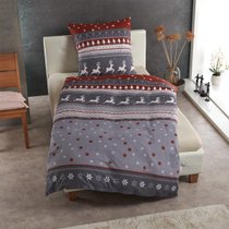 Traumschlaf Biber Bettwäsche Winterland rot_dot_0