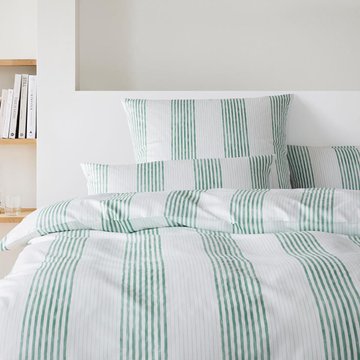 elegante Mako-Satin Bettwäsche Capri jadegrün