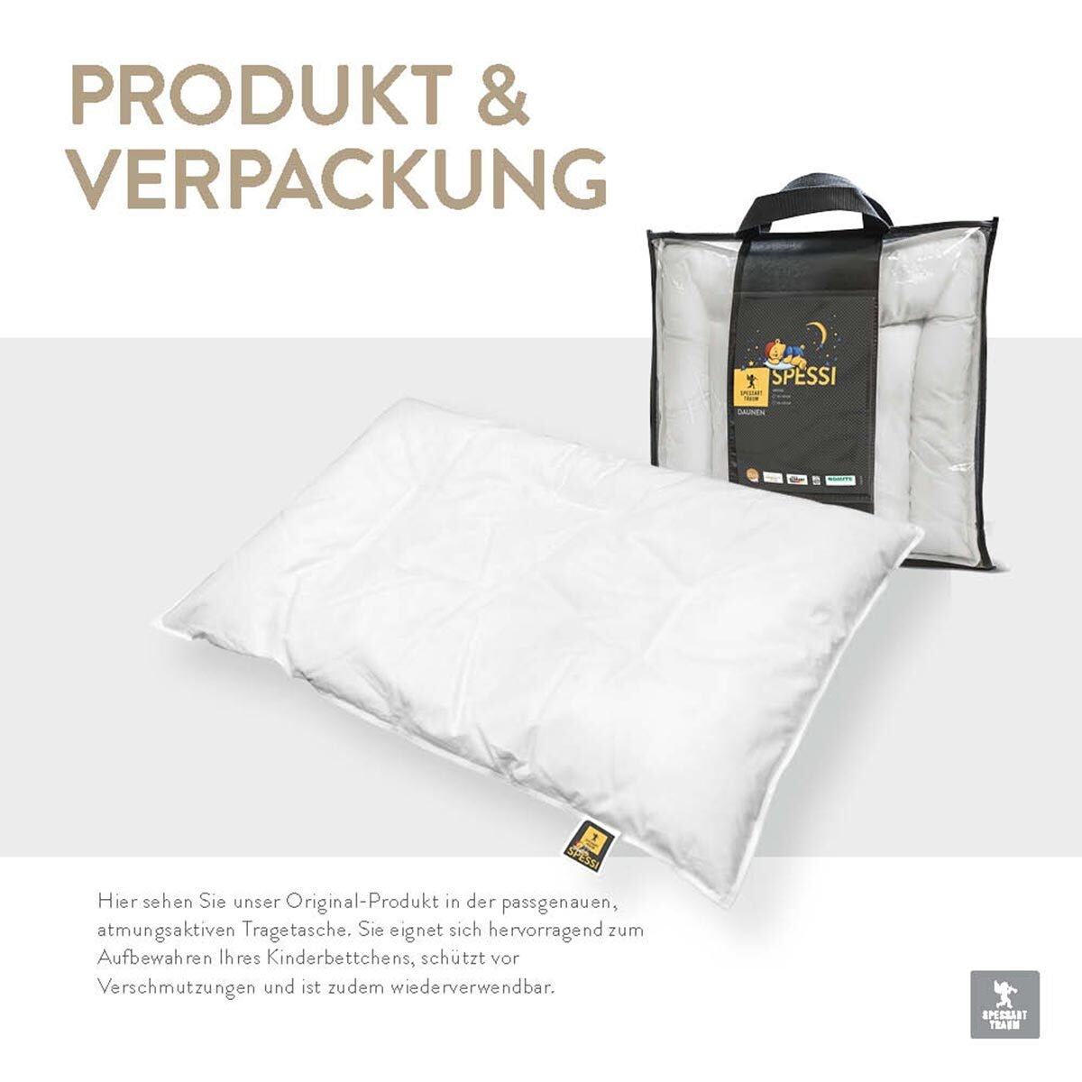Spessarttraum Baby und Kinder Daunenkissen Spessi, Füllung: 90% Daunen, 10% Federn_1