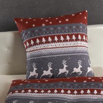 Traumschlaf Biber Bettwäsche Winterland rot_dot_1