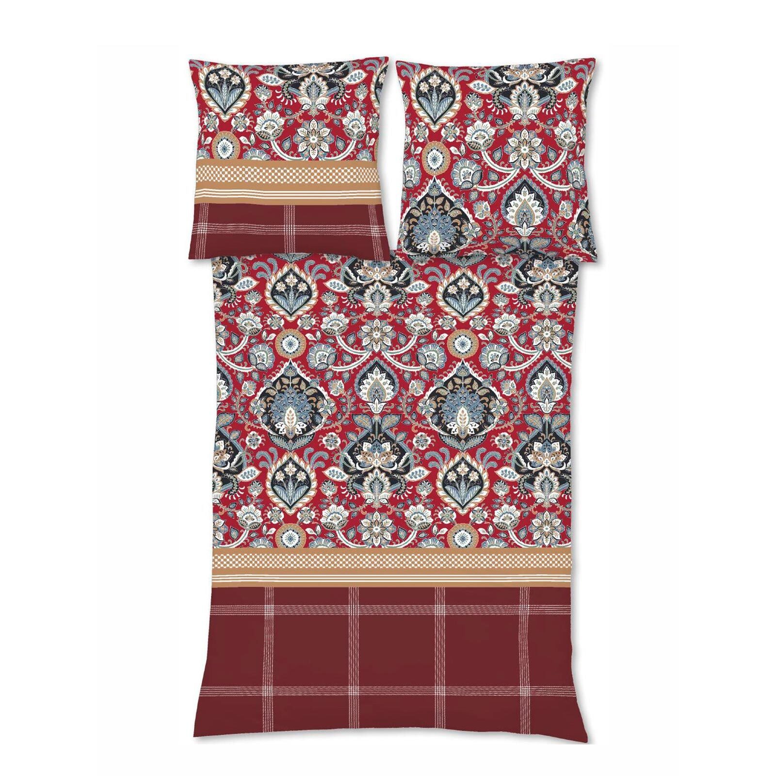 Traumschlaf Feinbiber Bettwäsche Aspen Ornament beere_3