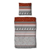 Traumschlaf Biber Bettwäsche Winterland rot_dot_3
