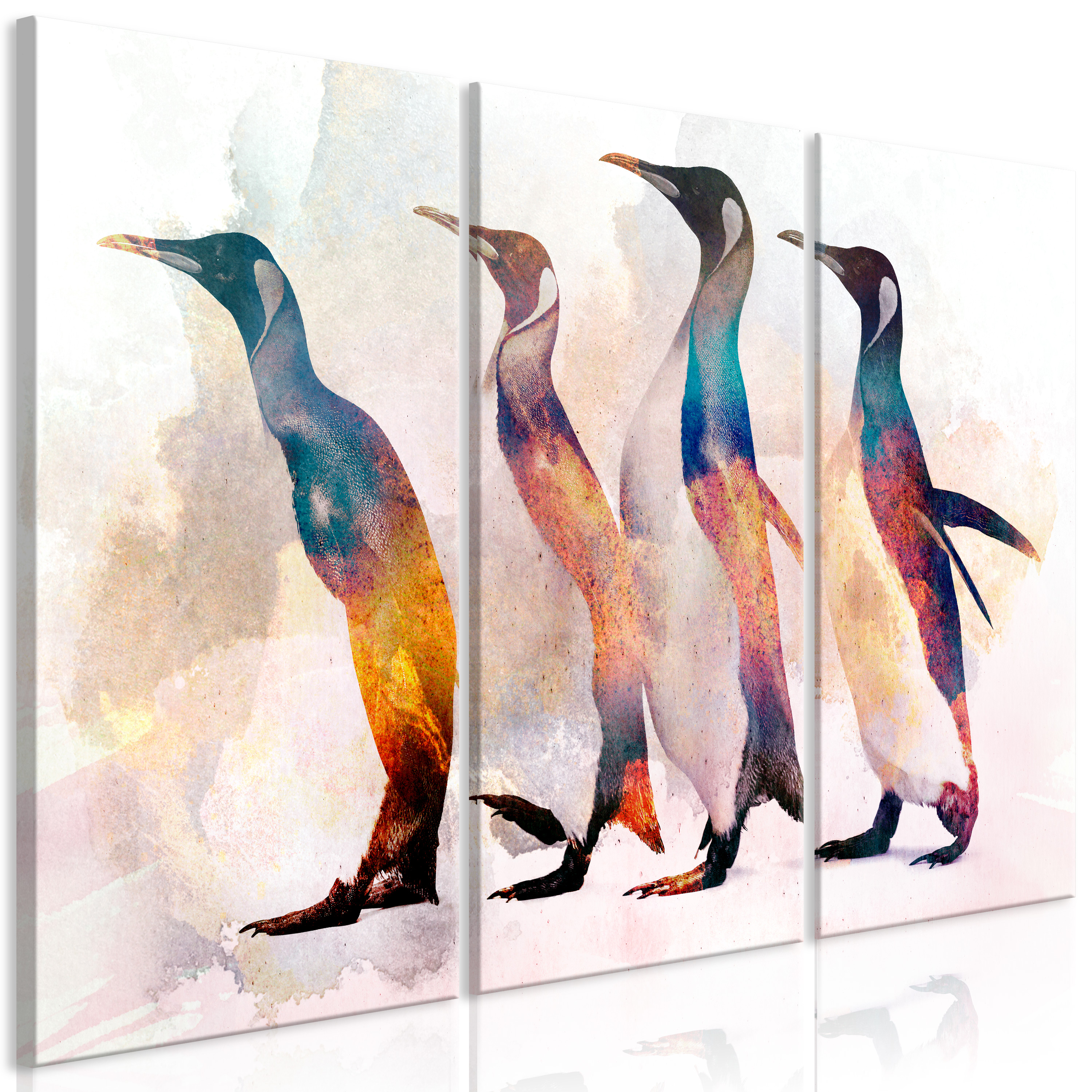 Wandbild - Penguin Wandering (3 Parts)