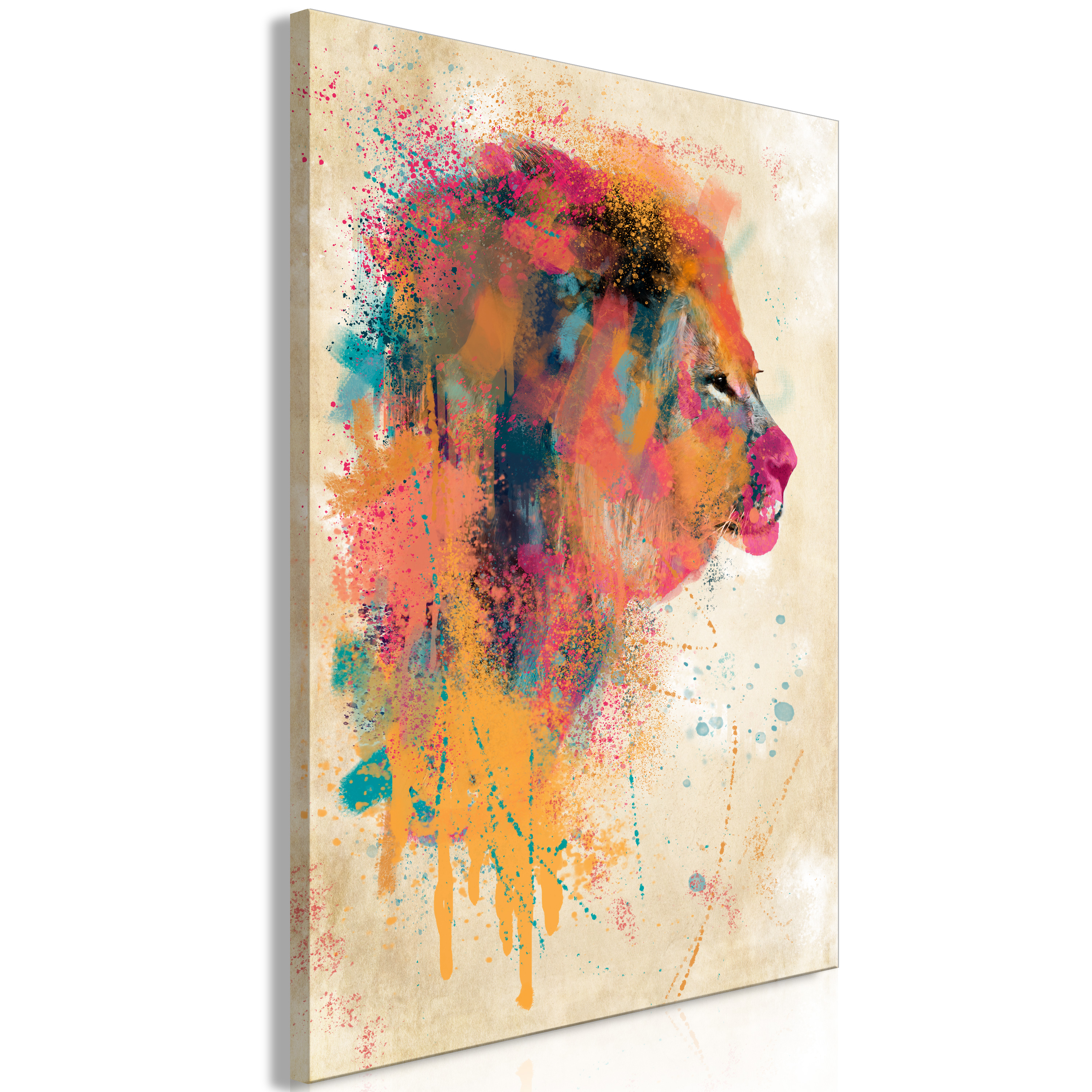 Wandbild - Watercolor Lion (1 Part) Vertical