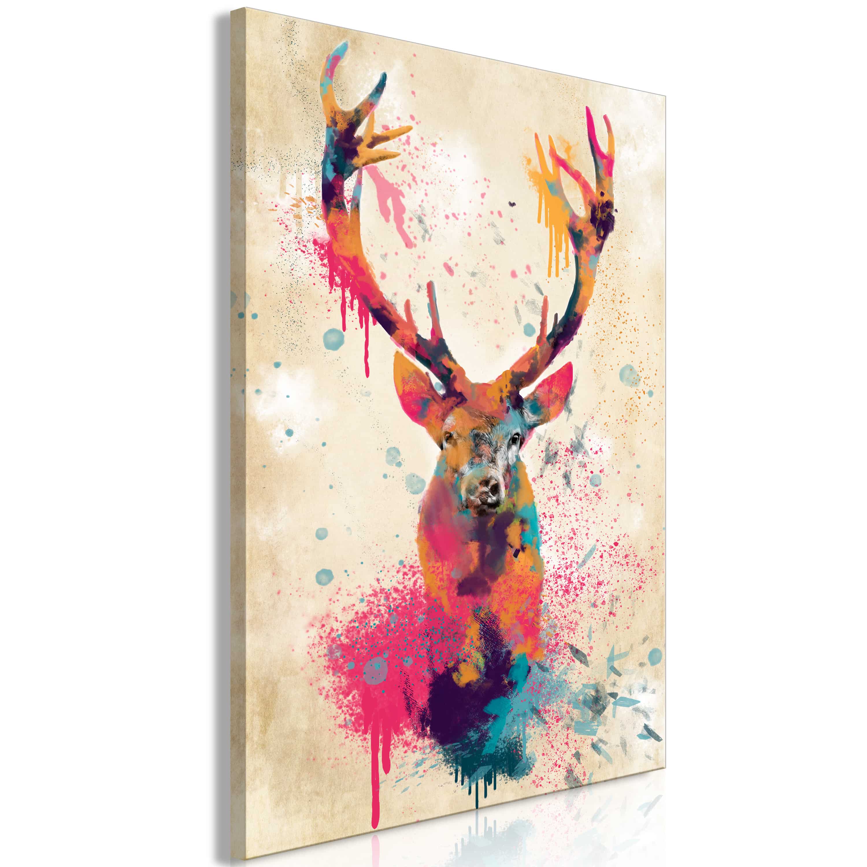 Wandbild - Watercolor Deer (1 Part) Vertical