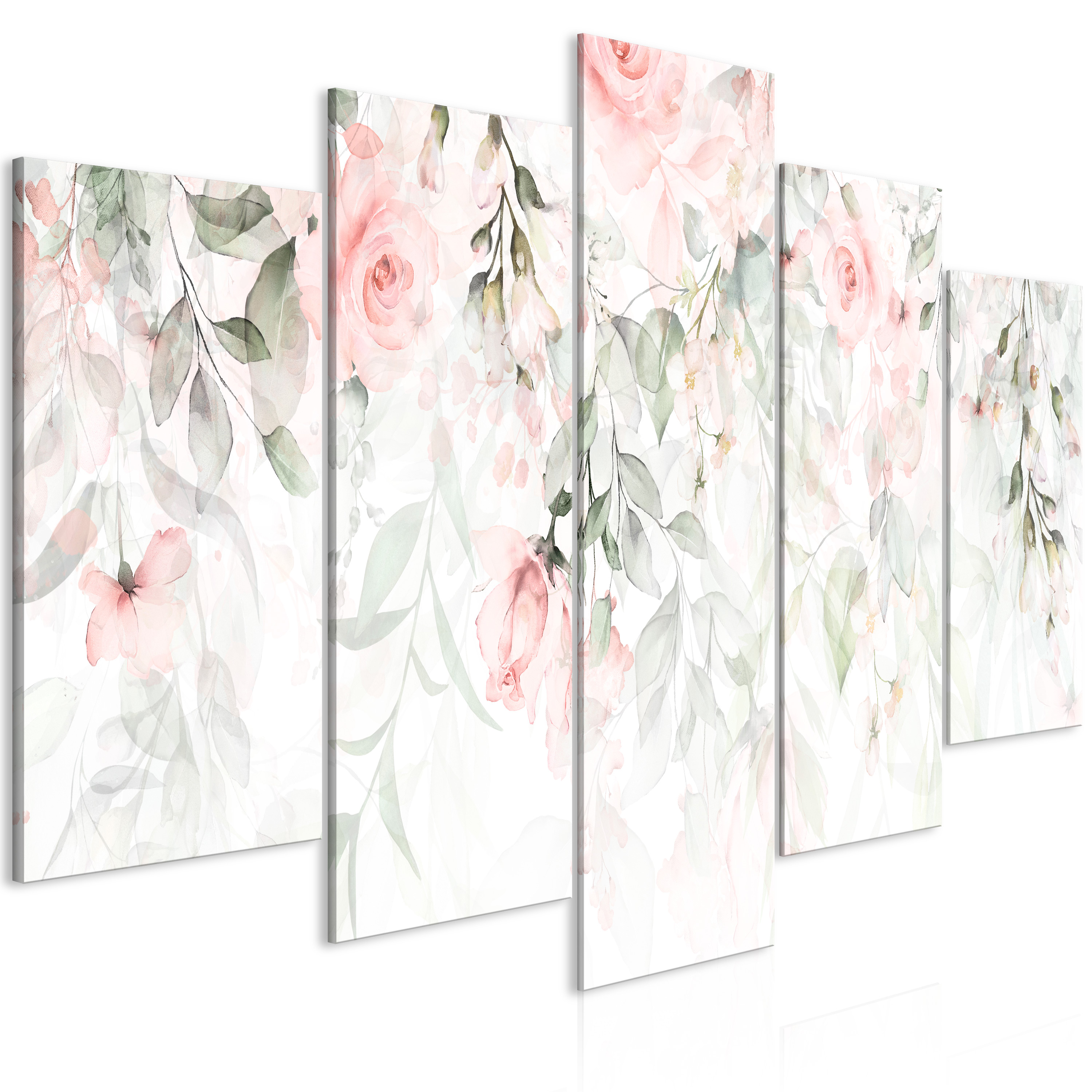 Wandbild - Waterfall of Roses (5 Parts) Wide - First Variant