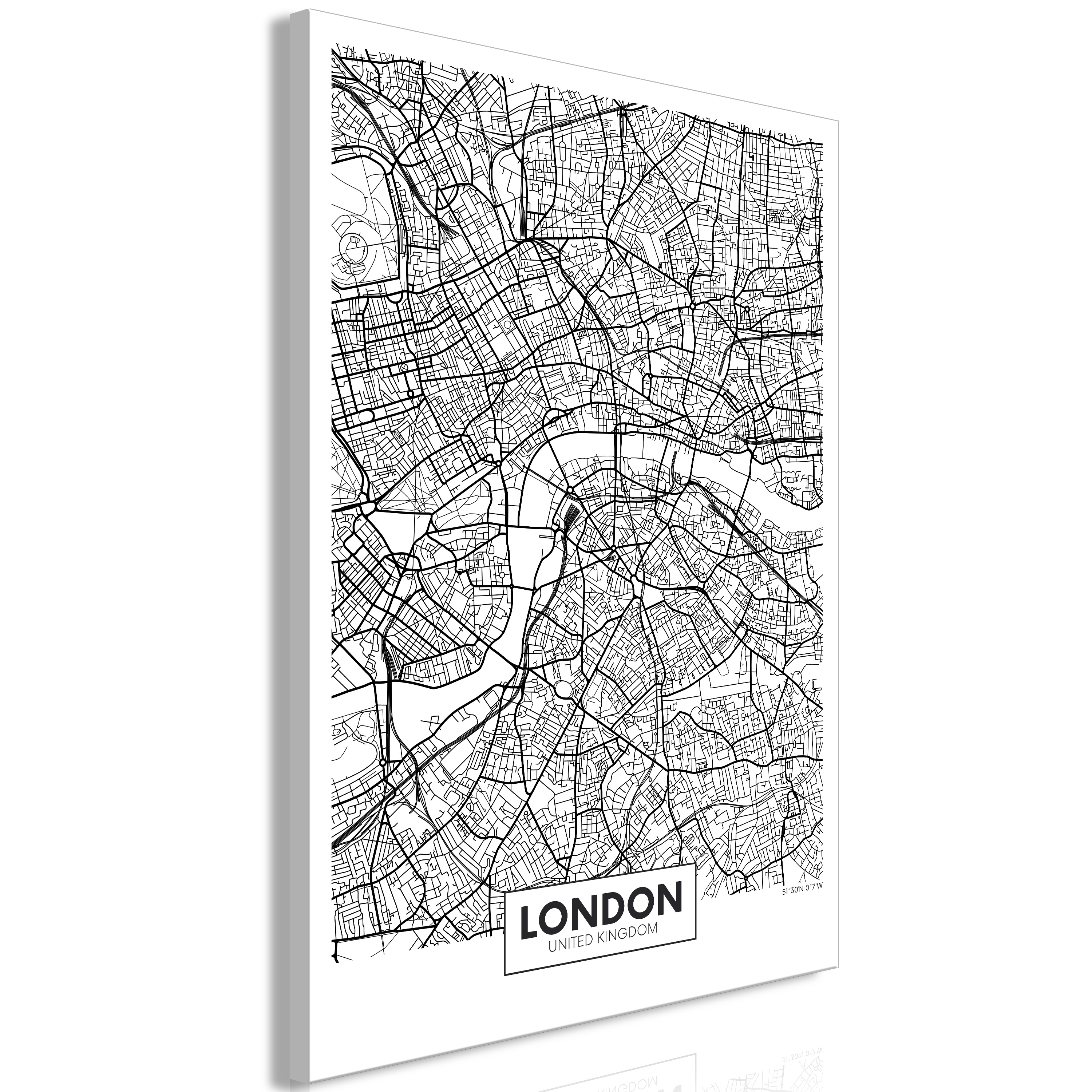 Wandbild - Map of London (1 Part) Vertical