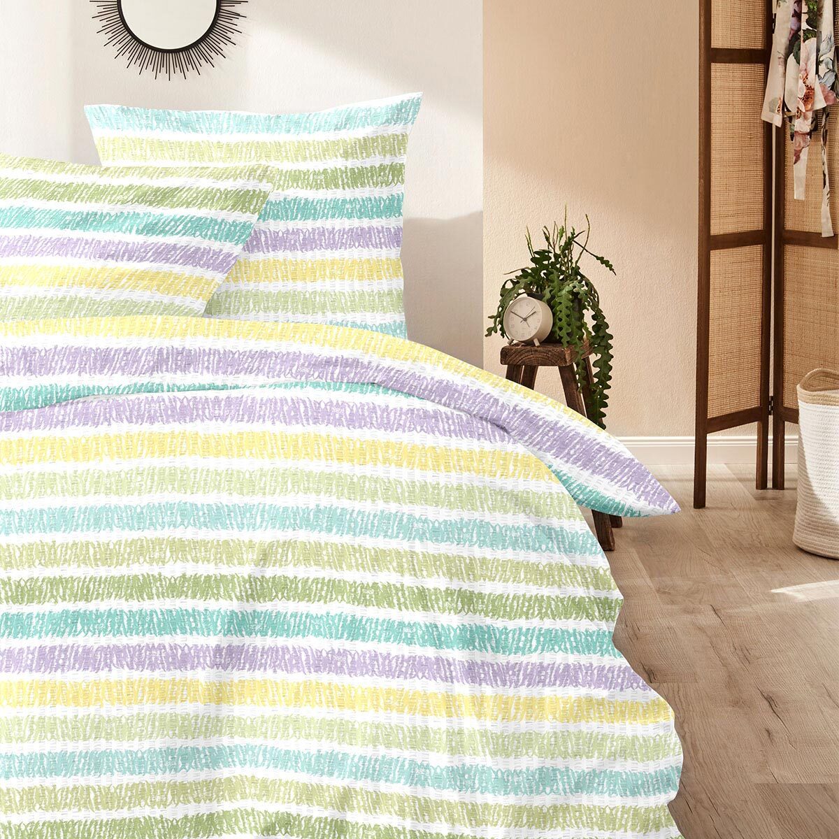 Enrico Coss Baumwoll Seersucker Bettwäsche Düsseldorf gelb grün