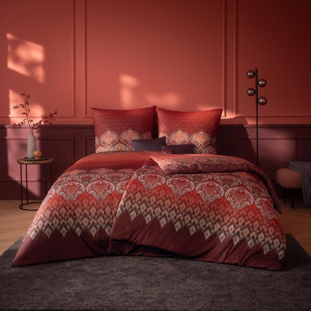 Estella Mako Interlock Jersey Bettwäsche Sophia burgund