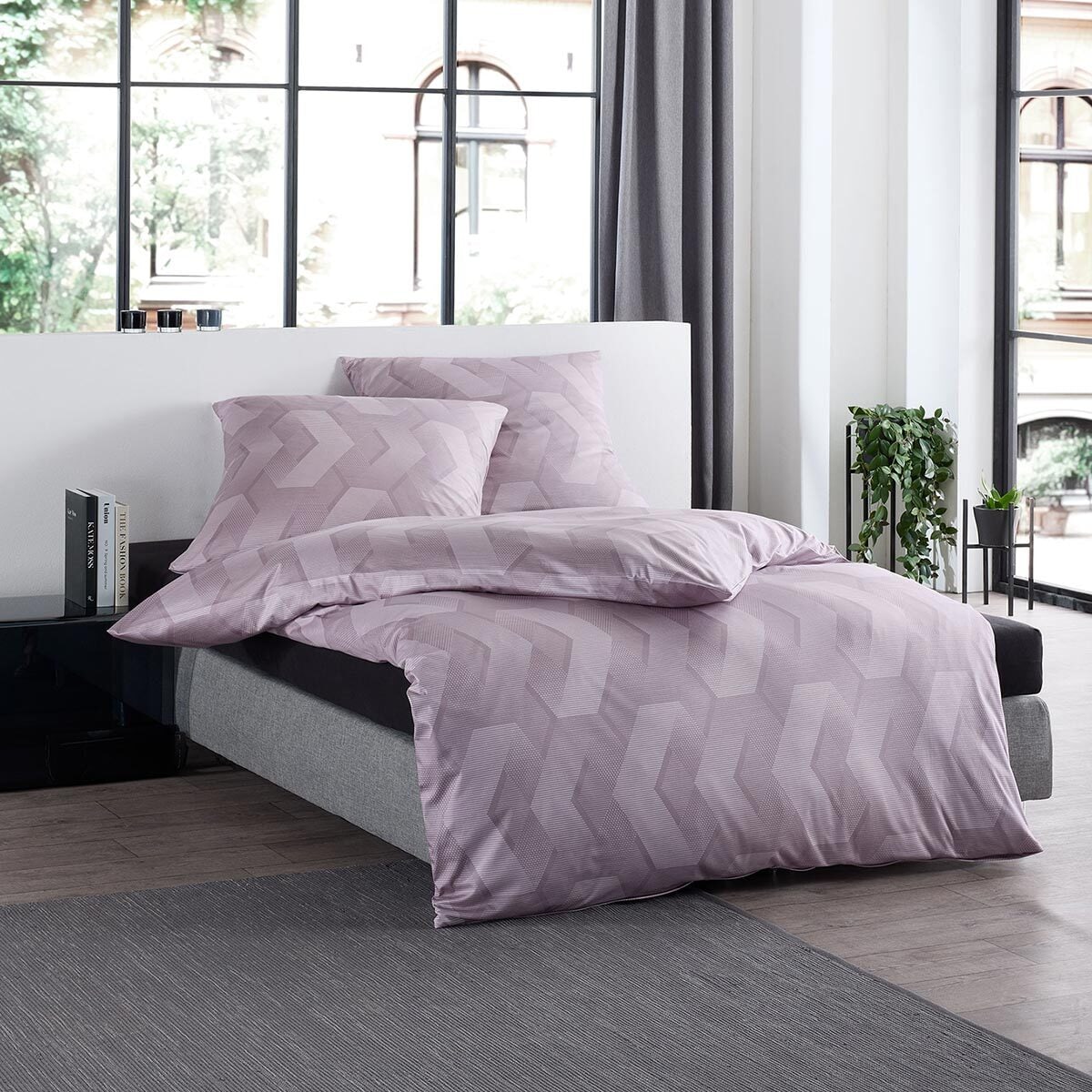 Fleuresse Interlock Jersey Bettwäsche Black Premium Beja mauve